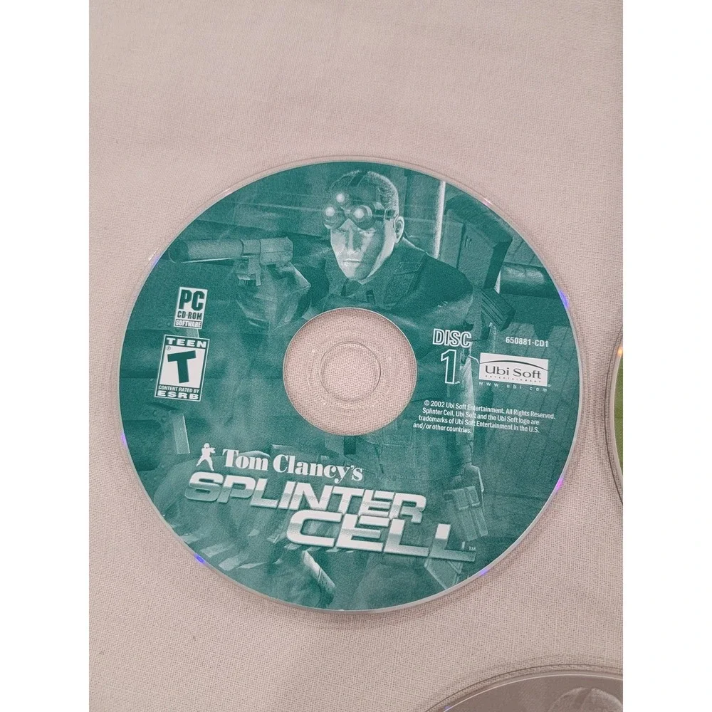Tom Clancy's Splinter Cell PC CD-ROM Software 3-Disc Set Ubisoft Stealth‎ Action